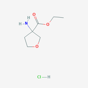 molecular formula C7H14ClNO3 B2396410 Ethyl 3-aminooxolane-3-carboxylate;hydrochloride CAS No. 2309448-83-5