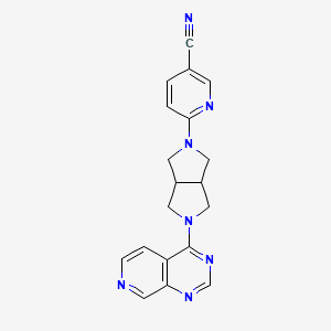 molecular formula C19H17N7 B2396416 6-(5-Pyrido[3,4-d]pyrimidin-4-yl-1,3,3a,4,6,6a-hexahydropyrrolo[3,4-c]pyrrol-2-yl)pyridine-3-carbonitrile CAS No. 2415466-36-1