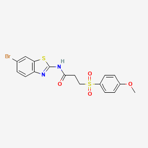 molecular formula C17H15BrN2O4S2 B2396417 N-(6-bromobenzo[d]thiazol-2-yl)-3-((4-methoxyphenyl)sulfonyl)propanamide CAS No. 941952-05-2