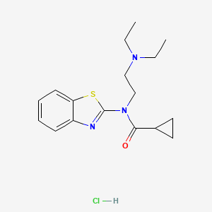 molecular formula C17H24ClN3OS B2396428 N-(benzo[d]thiazol-2-yl)-N-(2-(diethylamino)ethyl)cyclopropanecarboxamide hydrochloride CAS No. 1216401-74-9