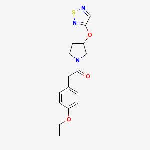 molecular formula C16H19N3O3S B2396430 2-(4-Ethoxyphenyl)-1-[3-(1,2,5-thiadiazol-3-yloxy)pyrrolidin-1-yl]ethan-1-one CAS No. 2097858-85-8
