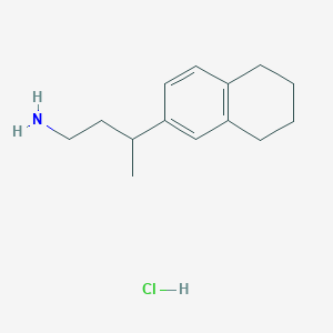 molecular formula C14H22ClN B2396438 3-(5,6,7,8-Tetrahydronaphthalen-2-yl)butan-1-amine hydrochloride CAS No. 1989659-50-8