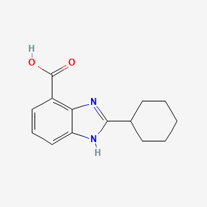 molecular formula C14H16N2O2 B2396442 2-Cyclohexyl-1H-1,3-benzodiazole-4-carboxylic acid CAS No. 1021268-21-2