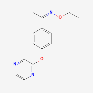 molecular formula C14H15N3O2 B2396447 1-[4-(2-pyrazinyloxy)phenyl]-1-ethanone O-ethyloxime CAS No. 866157-16-6