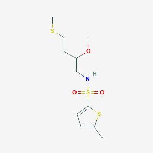 molecular formula C11H19NO3S3 B2396453 N-(2-Methoxy-4-methylsulfanylbutyl)-5-methylthiophene-2-sulfonamide CAS No. 2320582-45-2