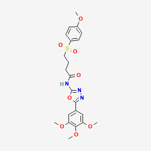 molecular formula C22H25N3O8S B2396461 4-((4-methoxyphenyl)sulfonyl)-N-(5-(3,4,5-trimethoxyphenyl)-1,3,4-oxadiazol-2-yl)butanamide CAS No. 922962-20-7