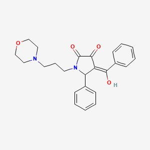 molecular formula C24H26N2O4 B2396466 3-羟基-1-[3-(吗啉-4-基)丙基]-5-苯基-4-(苯甲酰基)-1,5-二氢-2H-吡咯-2-酮 CAS No. 378771-68-7