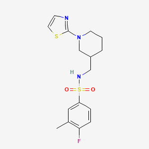 4-fluoro-3-methyl-N-((1-(thiazol-2-yl)piperidin-3-yl)methyl)benzenesulfonamide