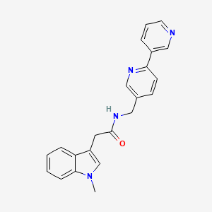molecular formula C22H20N4O B2396483 N-([2,3'-bipyridin]-5-ylmethyl)-2-(1-methyl-1H-indol-3-yl)acetamide CAS No. 2034449-21-1