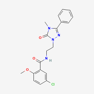 molecular formula C19H19ClN4O3 B2396492 5-chloro-2-methoxy-N-(2-(4-methyl-5-oxo-3-phenyl-4,5-dihydro-1H-1,2,4-triazol-1-yl)ethyl)benzamide CAS No. 1203210-68-7