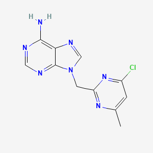 molecular formula C11H10ClN7 B2396510 9-[(4-chloro-6-methylpyrimidin-2-yl)methyl]-9H-purin-6-amine CAS No. 1513742-08-9