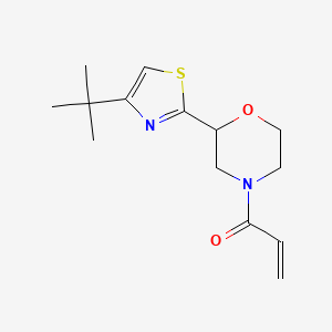 molecular formula C14H20N2O2S B2396511 1-[2-(4-Tert-butyl-1,3-thiazol-2-yl)morpholin-4-yl]prop-2-en-1-one CAS No. 2094564-55-1