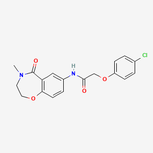 molecular formula C18H17ClN2O4 B2396515 2-(4-chlorophenoxy)-N-(4-methyl-5-oxo-2,3,4,5-tetrahydrobenzo[f][1,4]oxazepin-7-yl)acetamide CAS No. 921995-21-3