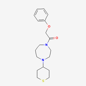 molecular formula C18H26N2O2S B2396517 2-Phenoxy-1-[4-(thian-4-yl)-1,4-diazepan-1-yl]ethanone CAS No. 2320820-06-0