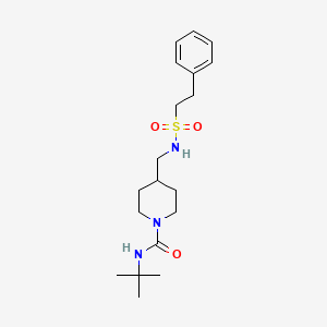 molecular formula C19H31N3O3S B2396518 N-(tert-butyl)-4-((2-phenylethylsulfonamido)methyl)piperidine-1-carboxamide CAS No. 1235162-76-1