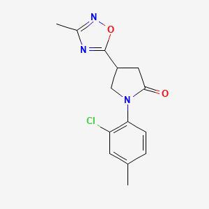 molecular formula C14H14ClN3O2 B2396530 1-(2-Chloro-4-methylphenyl)-4-(3-methyl-1,2,4-oxadiazol-5-yl)pyrrolidin-2-one CAS No. 1170488-94-4