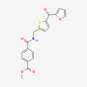 molecular formula C19H15NO5S B2396543 Methyl 4-(((5-(furan-2-carbonyl)thiophen-2-yl)methyl)carbamoyl)benzoate CAS No. 1797268-96-2