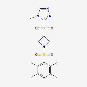 4-methyl-3-((1-((2,3,5,6-tetramethylphenyl)sulfonyl)azetidin-3-yl)sulfonyl)-4H-1,2,4-triazole