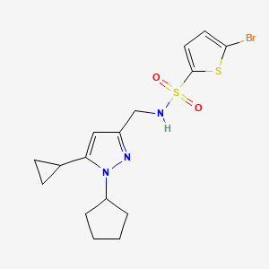 5-bromo-N-((1-cyclopentyl-5-cyclopropyl-1H-pyrazol-3-yl)methyl)thiophene-2-sulfonamide