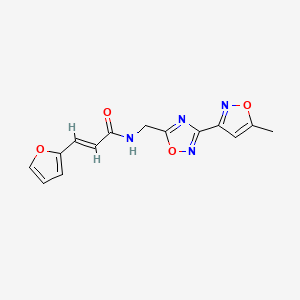 (E)-3-(furan-2-yl)-N-((3-(5-methylisoxazol-3-yl)-1,2,4-oxadiazol-5-yl)methyl)acrylamide