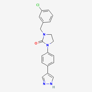 1-[(3-chlorophenyl)methyl]-3-[4-(1H-pyrazol-4-yl)phenyl]imidazolidin-2-one