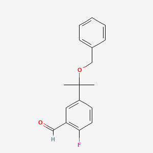 molecular formula C17H17FO2 B2396563 5-(2-(Benzyloxy)propan-2-yl)-2-fluorobenzaldehyde CAS No. 2173999-21-6