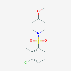 molecular formula C13H18ClNO3S B2396569 1-((3-Chloro-2-methylphenyl)sulfonyl)-4-methoxypiperidine CAS No. 1207058-38-5