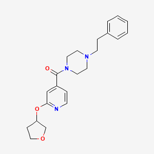 molecular formula C22H27N3O3 B2396570 ((4-Phénéthylpipérazin-1-yl)(2-((tétrahydrofuran-3-yl)oxy)pyridin-4-yl)méthanone CAS No. 1903347-90-9