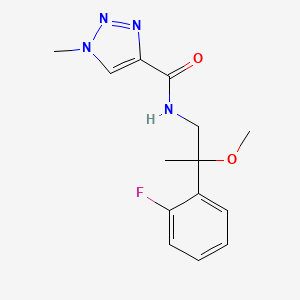 molecular formula C14H17FN4O2 B2396577 N-[2-(2-Fluorophenyl)-2-methoxypropyl]-1-methyltriazole-4-carboxamide CAS No. 1796951-01-3