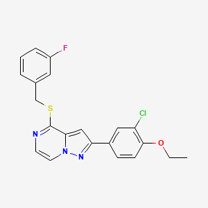 2-(3-Chloro-4-ethoxyphenyl)-4-[(3-fluorobenzyl)thio]pyrazolo[1,5-a]pyrazine