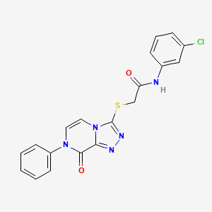 molecular formula C19H14ClN5O2S B2396593 N-(3-chlorophenyl)-2-[(8-oxo-7-phenyl-[1,2,4]triazolo[4,3-a]pyrazin-3-yl)sulfanyl]acetamide CAS No. 1242971-49-8
