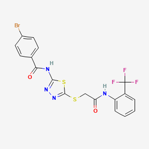 molecular formula C18H12BrF3N4O2S2 B2396598 4-bromo-N-[5-[2-oxo-2-[2-(trifluoromethyl)anilino]ethyl]sulfanyl-1,3,4-thiadiazol-2-yl]benzamide CAS No. 392297-01-7