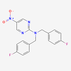 N,N-bis[(4-fluorophenyl)methyl]-5-nitropyrimidin-2-amine