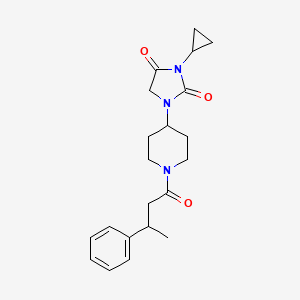 molecular formula C21H27N3O3 B2396629 3-Cyclopropyl-1-[1-(3-phenylbutanoyl)piperidin-4-yl]imidazolidine-2,4-dione CAS No. 2097863-64-2