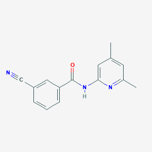 molecular formula C15H13N3O B2396632 Benzamide,3-cyano-n-(4,6-dimethyl-2-pyridinyl)- CAS No. 161373-00-8