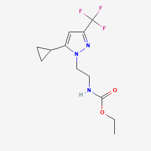 ethyl (2-(5-cyclopropyl-3-(trifluoromethyl)-1H-pyrazol-1-yl)ethyl)carbamate