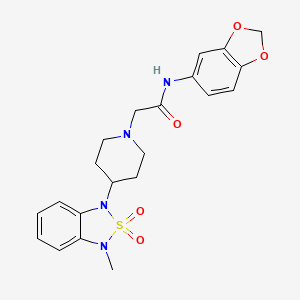 N-(benzo[d][1,3]dioxol-5-yl)-2-(4-(3-methyl-2,2-dioxidobenzo[c][1,2,5]thiadiazol-1(3H)-yl)piperidin-1-yl)acetamide