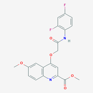 molecular formula C20H16F2N2O5 B2396639 Methyl 4-[2-(2,4-difluoroanilino)-2-oxoethoxy]-6-methoxyquinoline-2-carboxylate CAS No. 1358248-10-8