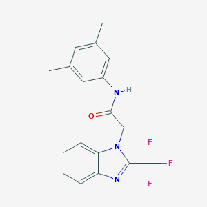 molecular formula C18H16F3N3O B239664 N-(3,5-dimethylphenyl)-2-[2-(trifluoromethyl)-1H-benzimidazol-1-yl]acetamide 