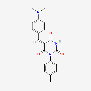 (5E)-5-[4-(dimethylamino)benzylidene]-1-(4-methylphenyl)pyrimidine-2,4,6(1H,3H,5H)-trione