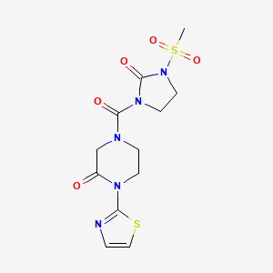 4-(3-(Methylsulfonyl)-2-oxoimidazolidine-1-carbonyl)-1-(thiazol-2-yl)piperazin-2-one