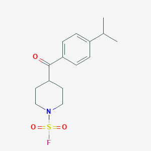 molecular formula C15H20FNO3S B2396660 4-(4-Propan-2-ylbenzoyl)piperidine-1-sulfonyl fluoride CAS No. 2411300-49-5