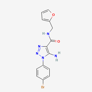 molecular formula C14H12BrN5O2 B2396674 5-amino-1-(4-bromophenyl)-N-(furan-2-ylmethyl)-1H-1,2,3-triazole-4-carboxamide CAS No. 929970-89-8