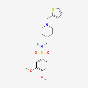 3,4-dimethoxy-N-((1-(thiophen-2-ylmethyl)piperidin-4-yl)methyl)benzenesulfonamide