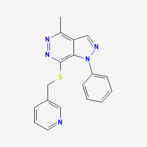 4-methyl-1-phenyl-7-((pyridin-3-ylmethyl)thio)-1H-pyrazolo[3,4-d]pyridazine