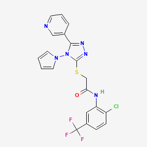 N-(2-chloro-5-(trifluoromethyl)phenyl)-2-((5-(pyridin-3-yl)-4-(1H-pyrrol-1-yl)-4H-1,2,4-triazol-3-yl)thio)acetamide