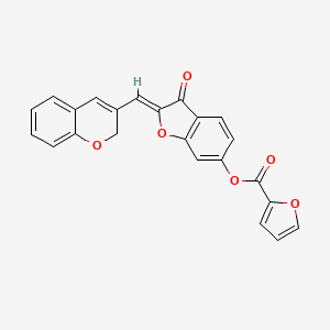 (2Z)-2-(2H-chromen-3-ylmethylidene)-3-oxo-2,3-dihydro-1-benzofuran-6-yl furan-2-carboxylate