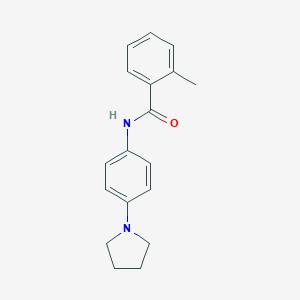molecular formula C18H20N2O B239670 2-methyl-N-[4-(1-pyrrolidinyl)phenyl]benzamide 