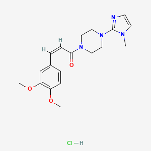 (Z)-3-(3,4-dimethoxyphenyl)-1-(4-(1-methyl-1H-imidazol-2-yl)piperazin-1-yl)prop-2-en-1-one hydrochloride
