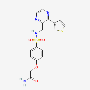 2-(4-(N-((3-(thiophen-3-yl)pyrazin-2-yl)methyl)sulfamoyl)phenoxy)acetamide